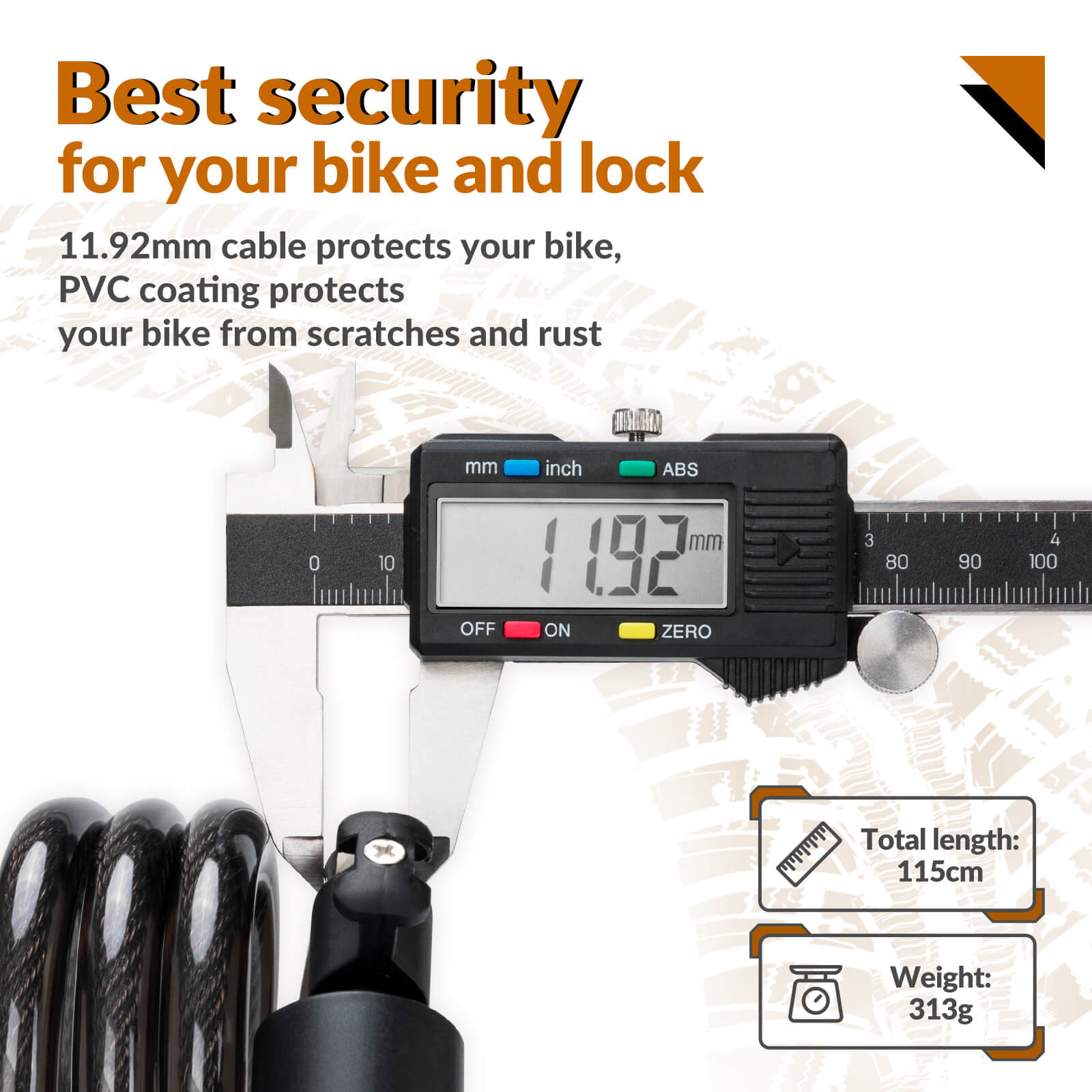 ROCKBROS bike lock key and zinc alloy lock core detail for secure locking