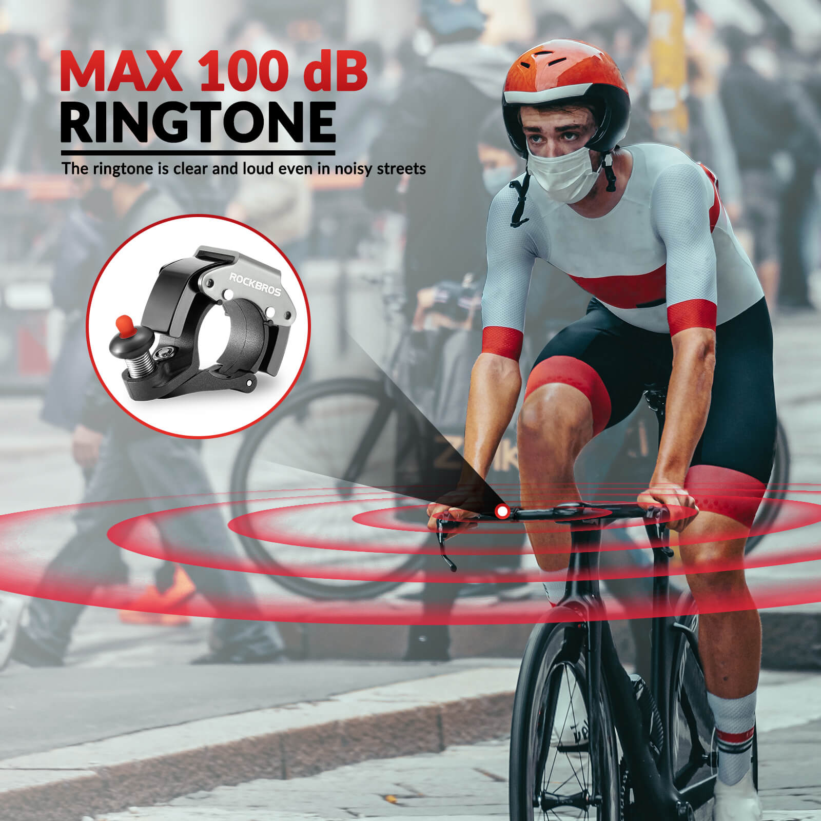 ROCKBROS Hidden Bike Bell - 100dB Crisp Sounding Stealth Bicycle Bell for MTB and Road Bikes
#Color_Titanium