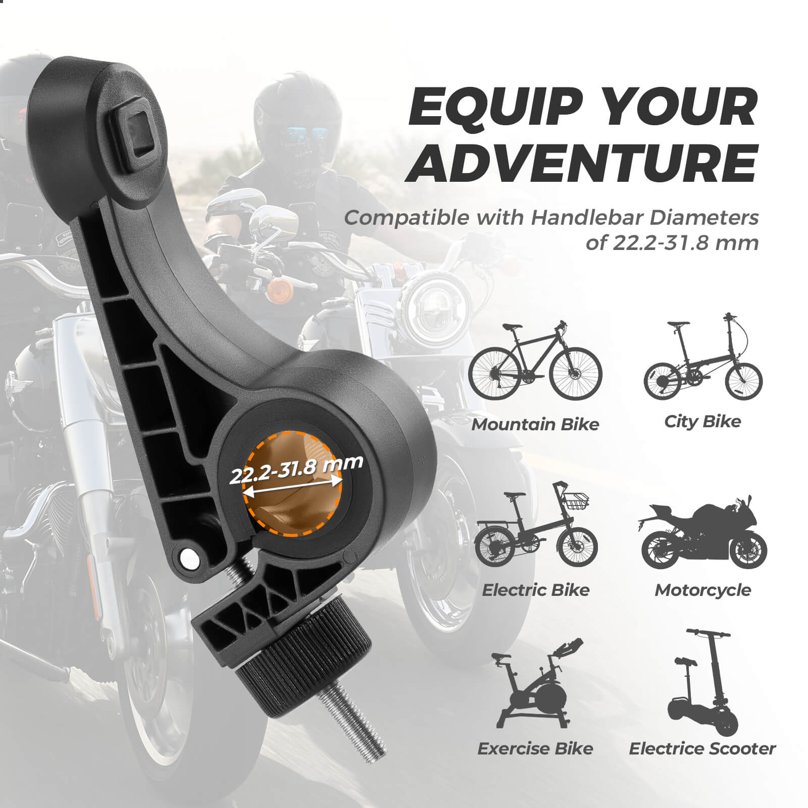 ROCKBROS HW-180 bike phone holder mounted on bicycle handlebar, secure phone mount for cycling