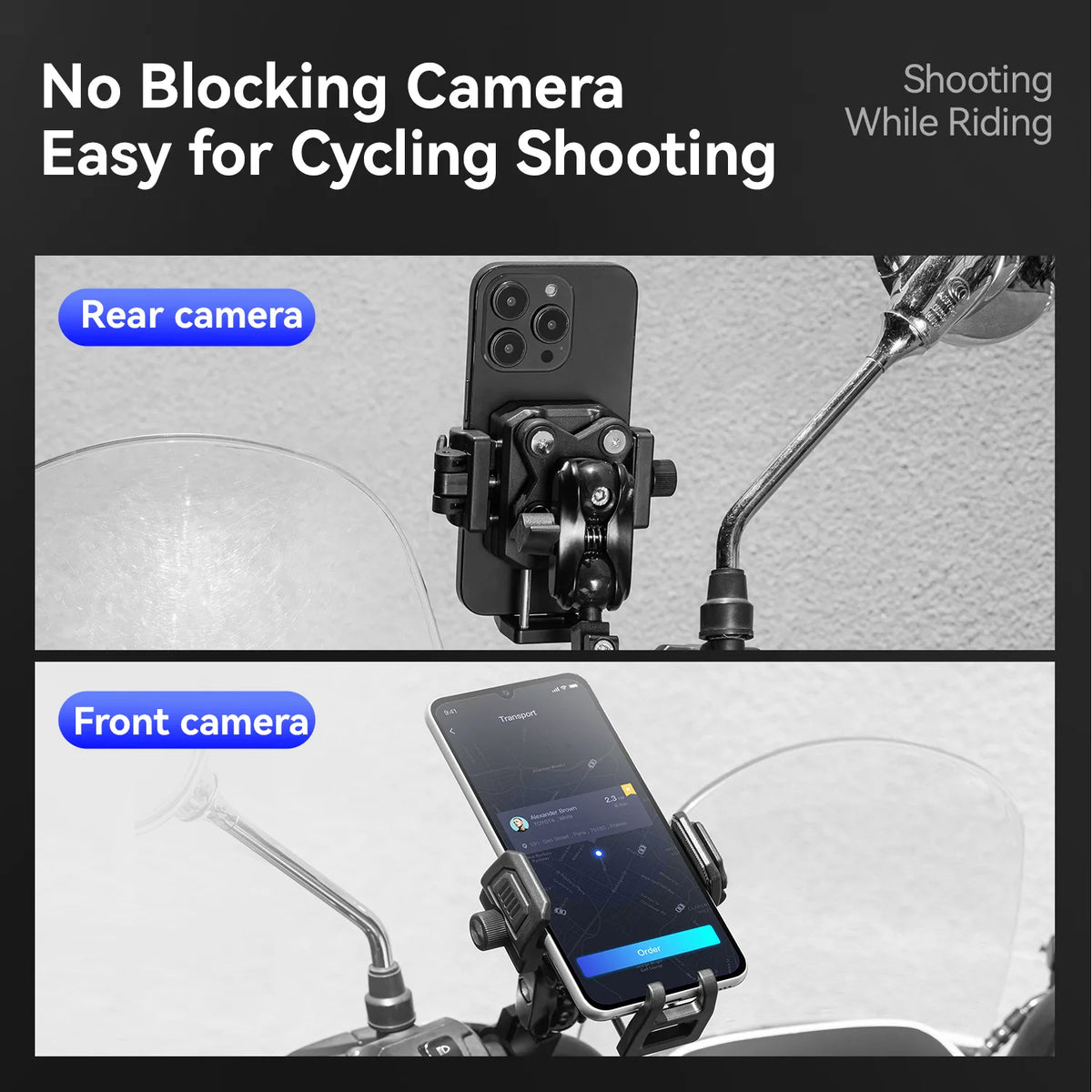 ROCKBROS HW-206 bike handlebar phone mount with mechanical lock and vibration damping