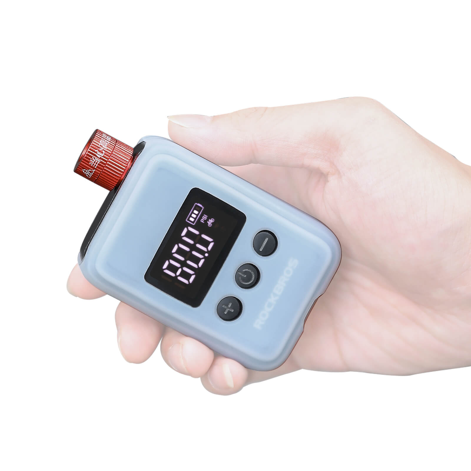 ROCKBROS HW140 mini electric bike pump with digital PSI display