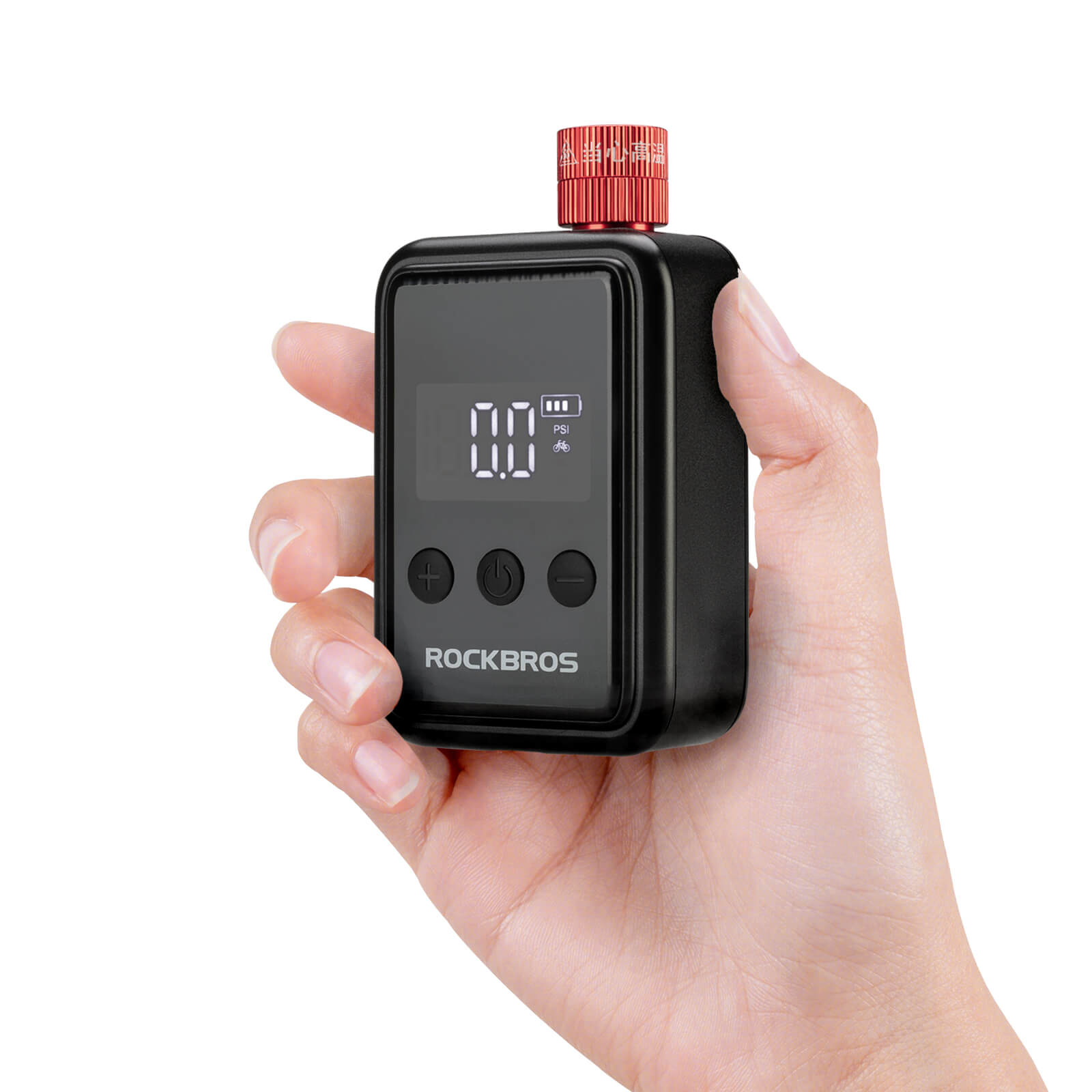 ROCKBROS HW140 mini electric bike pump with digital PSI display