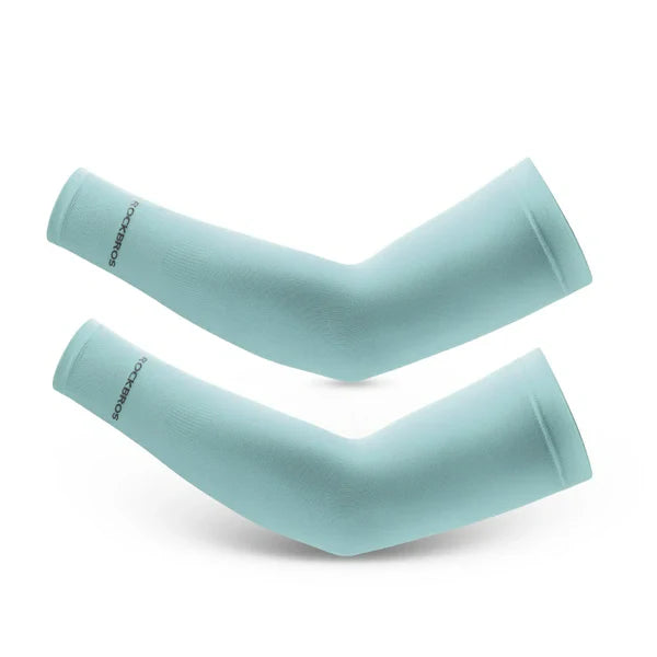 ROCKBROS ice silk cooling arm sleeves UV protection breathable quick dry elastic fit for cycling running hiking outdoor sports
#Color_Blue