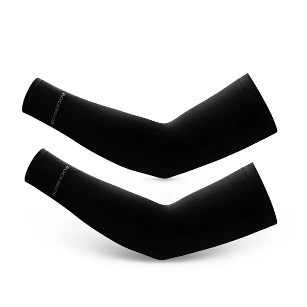 ROCKBROS ice silk cooling arm sleeves UV protection breathable quick dry elastic fit for cycling running hiking outdoor sports
#Color_Black