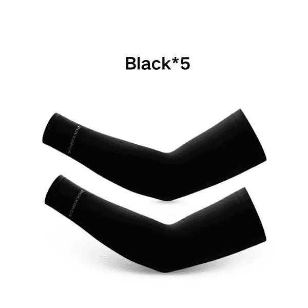 ROCKBROS ice silk cooling arm sleeves UV protection breathable quick dry elastic fit for cycling running hiking outdoor sports
#Color_Black*5