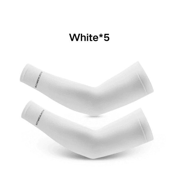 ROCKBROS ice silk cooling arm sleeves UV protection breathable quick dry elastic fit for cycling running hiking outdoor sports
#Color_White*5