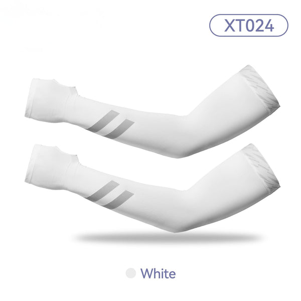 ROCKBROS Ice Silk Sun Protection Cycling Arm Sleeves for Summer Cycling and Outdoor Sports
#Style_XT024 White L
