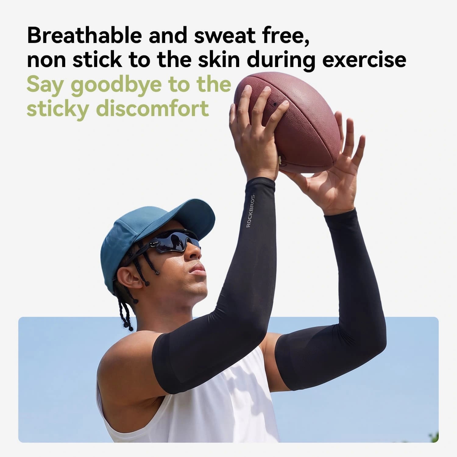 Ice Silk Seamless Sun Protection Arm Sleeves UPF50+ Cooling Breathable UV Arm Covers for Outdoor Sports