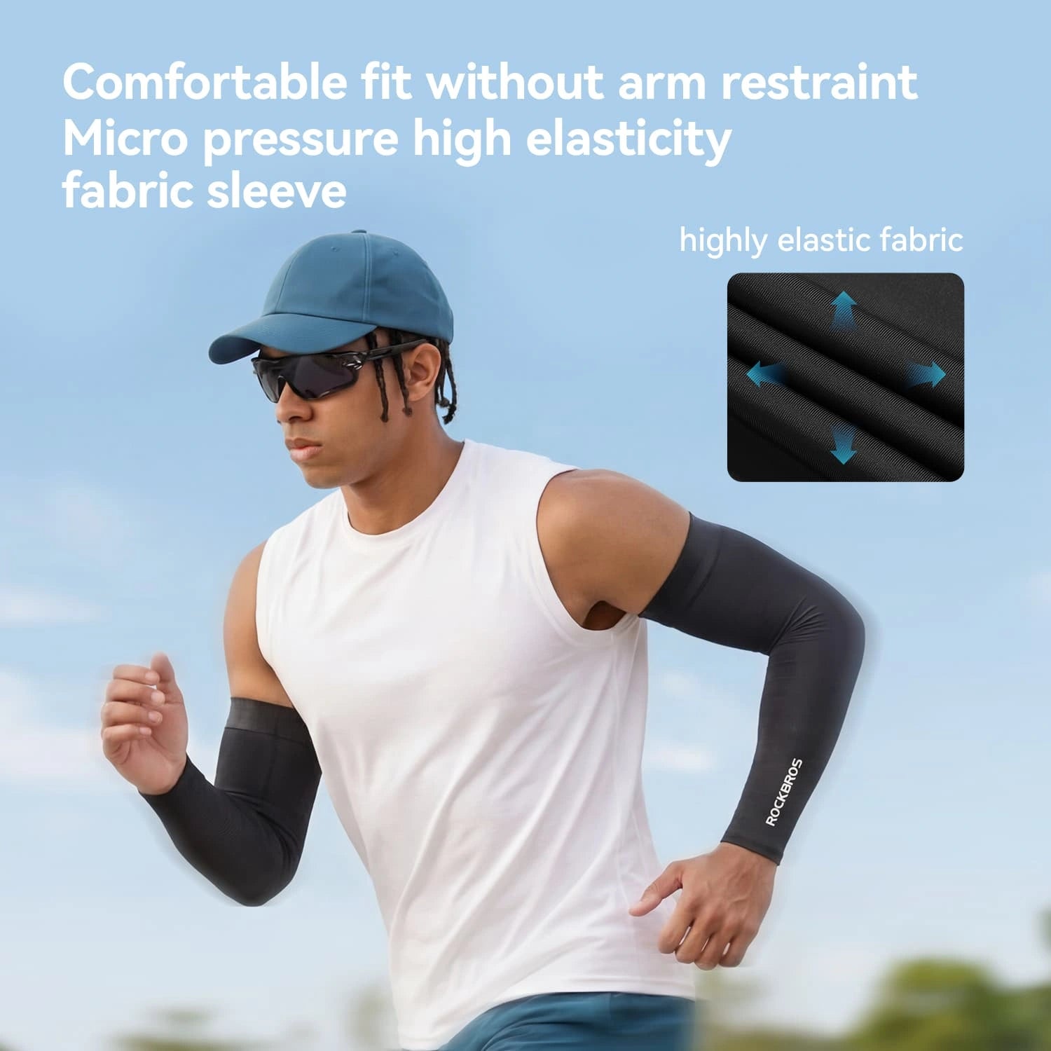 Ice Silk Seamless Sun Protection Arm Sleeves UPF50+ Cooling Breathable UV Arm Covers for Outdoor Sports