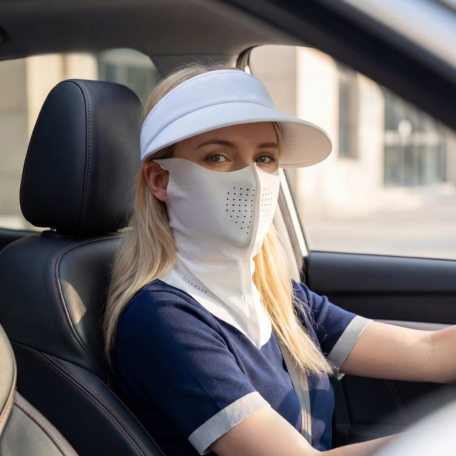 ROCKBROS Ice Silk Sun Protection Face Mask with Breathable Vent Holes for Summer Cycling