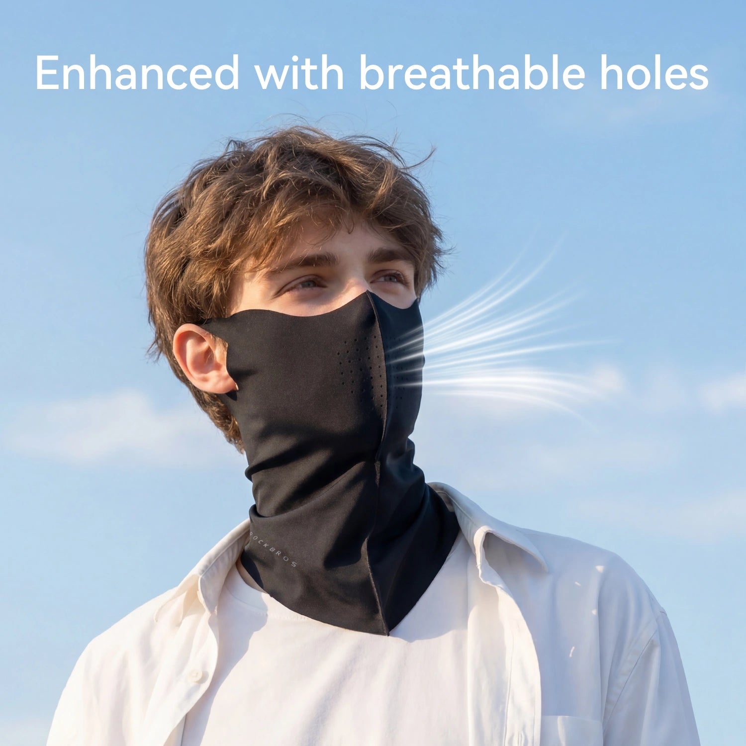 ROCKBROS Ice Silk Sun Protection Face Mask with Breathable Vent Holes for Summer Cycling