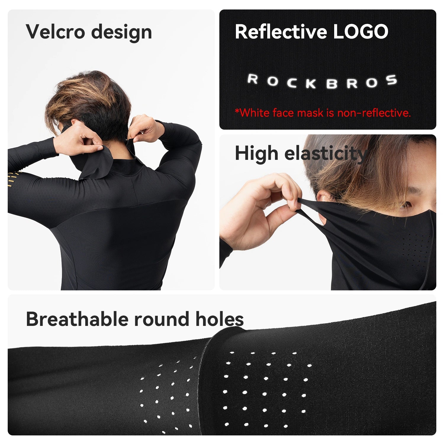 ROCKBROS Ice Silk Sun Protection Face Mask with Breathable Vent Holes for Summer Cycling