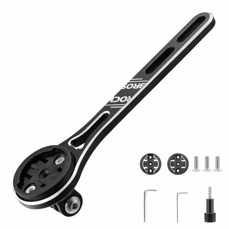 ROCKBROS integrated handlebar bike computer mount featuring an under-stem installation for a clean cockpit and space-saving design.
#Color_Black2