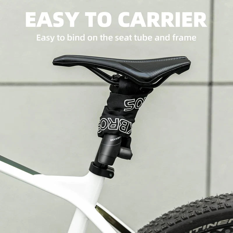 ROCKBROS heavy-duty keyed bike chain lock for anti-theft bicycle security and outdoor parking
#Color_Black