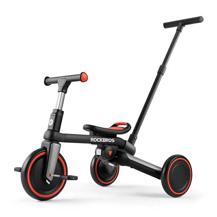 ROCKBROS Kids 3-in-1 Tricycle with Adjustable Seat, EVA Tires, Foldable Design, and Balance Bike Mode for Ages 1–5
#Color_Red with Push Handle
