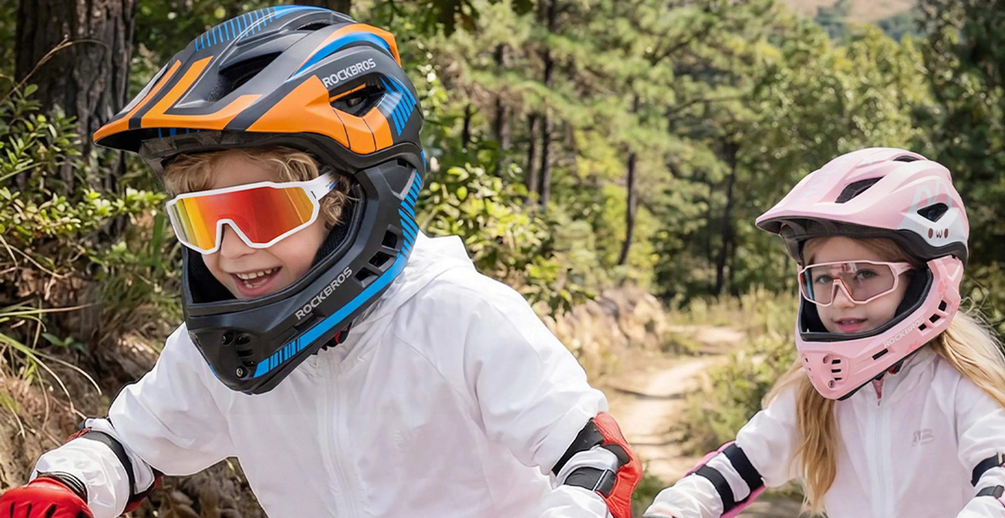 Kids bike helmets and cycling sunglasses for safe outdoor riding adventures