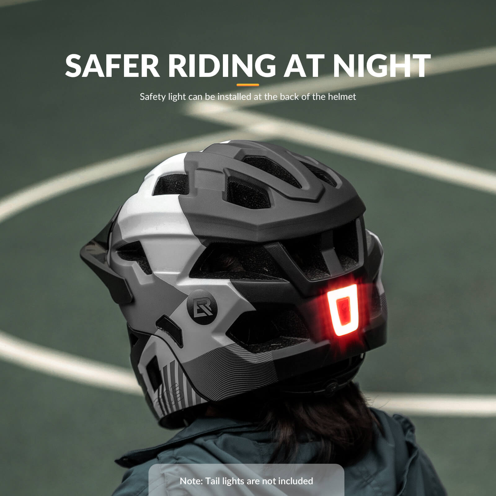 ROCKBROS kids bike helmet with integrated rear light for safer visibility
#Color_White