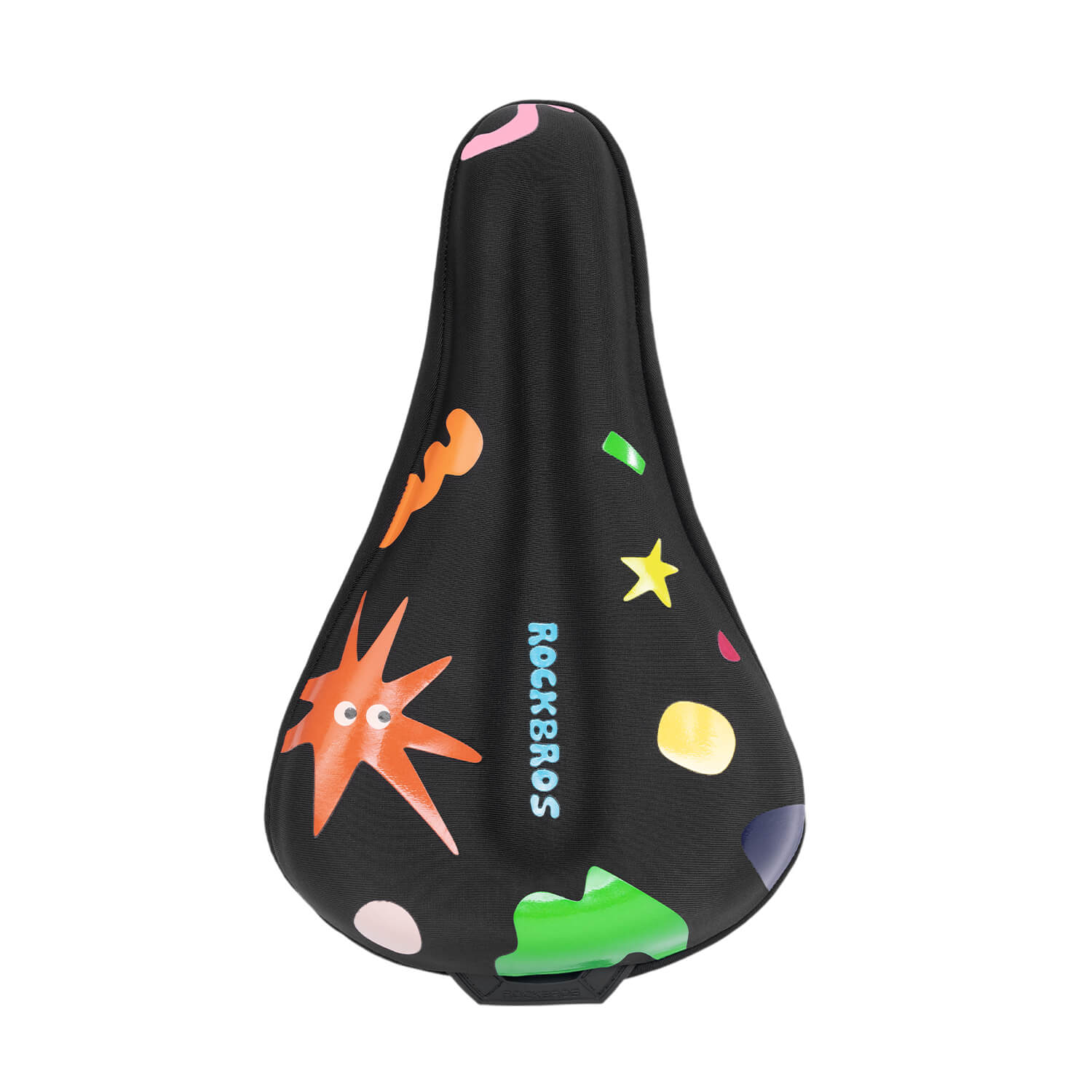 ROCKBROS kids bike seat cover with a cute cartoon design and breathable hollow center groove.
#Color_Black