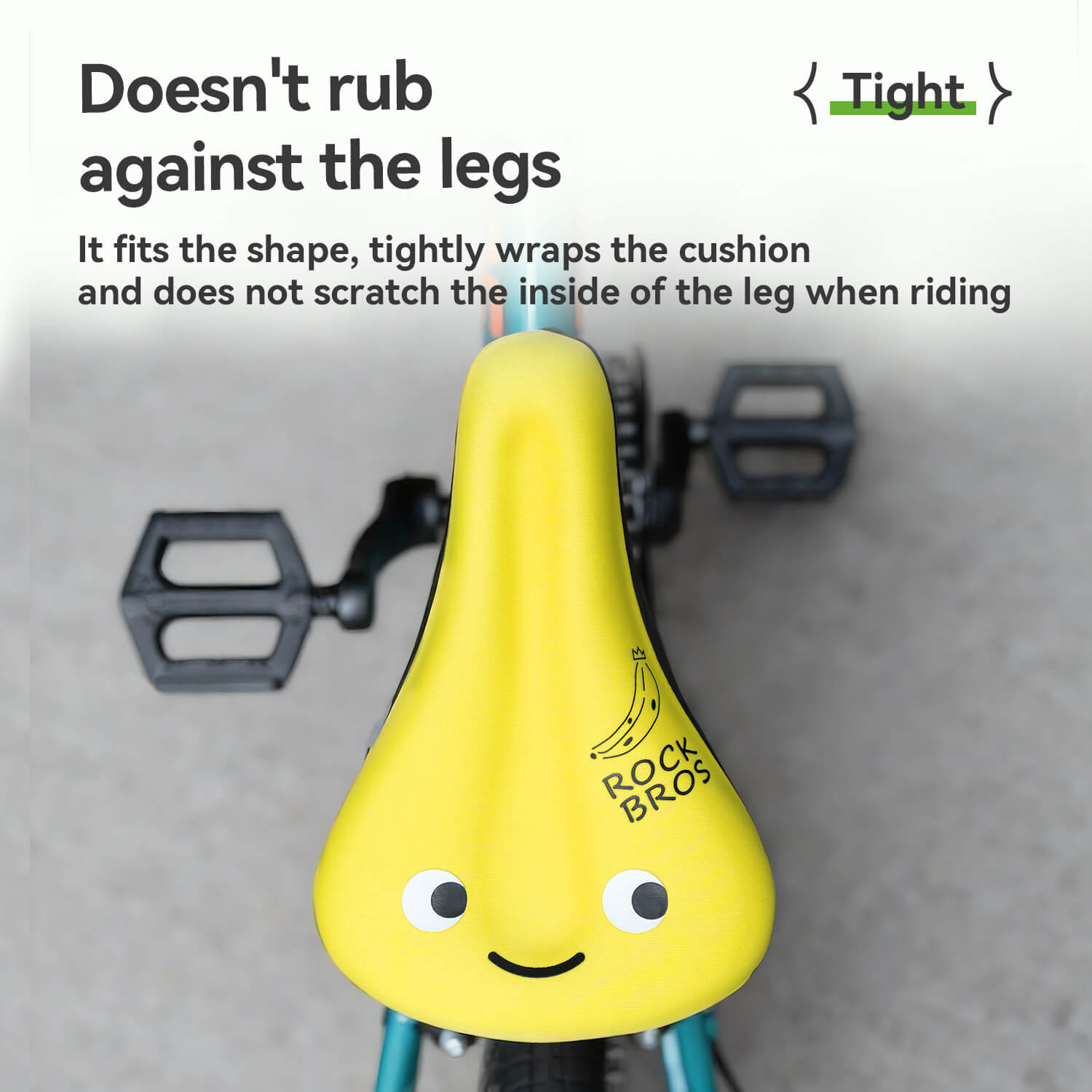 Durable and flexible ROCKBROS kids seat cover being twisted without losing its original shape.