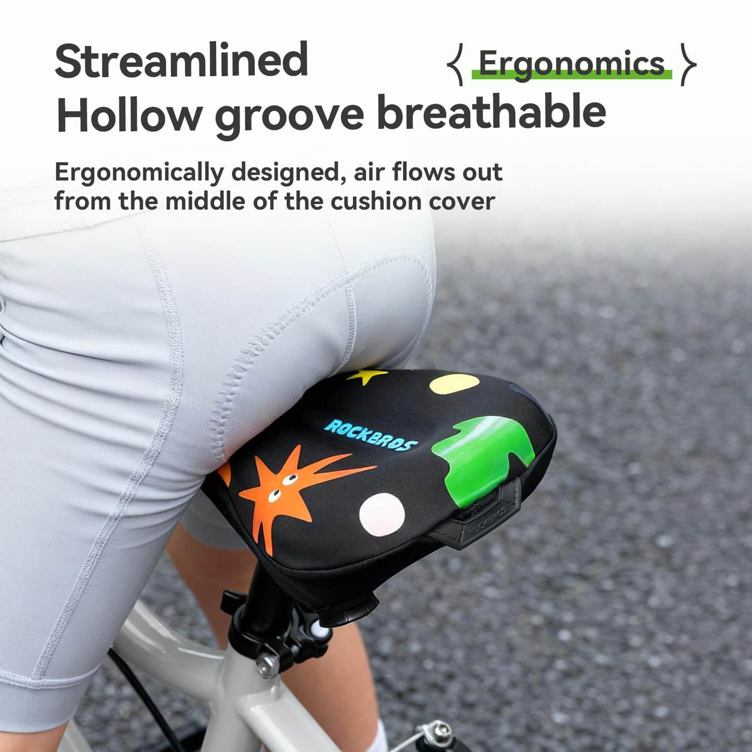 Durable and flexible ROCKBROS kids seat cover being twisted without losing its original shape.