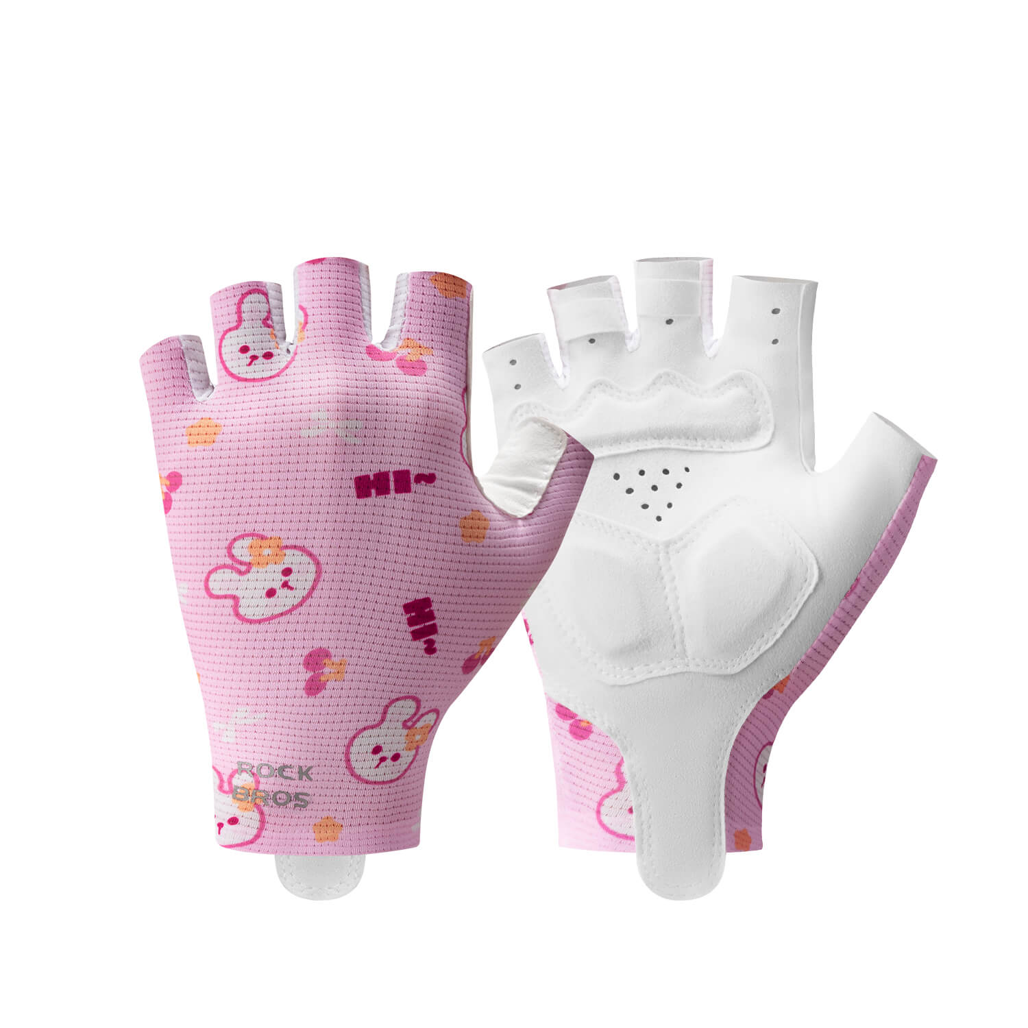 ROCKBROS kids cycling gloves breathable anti slip sports gloves
#Color_Pink