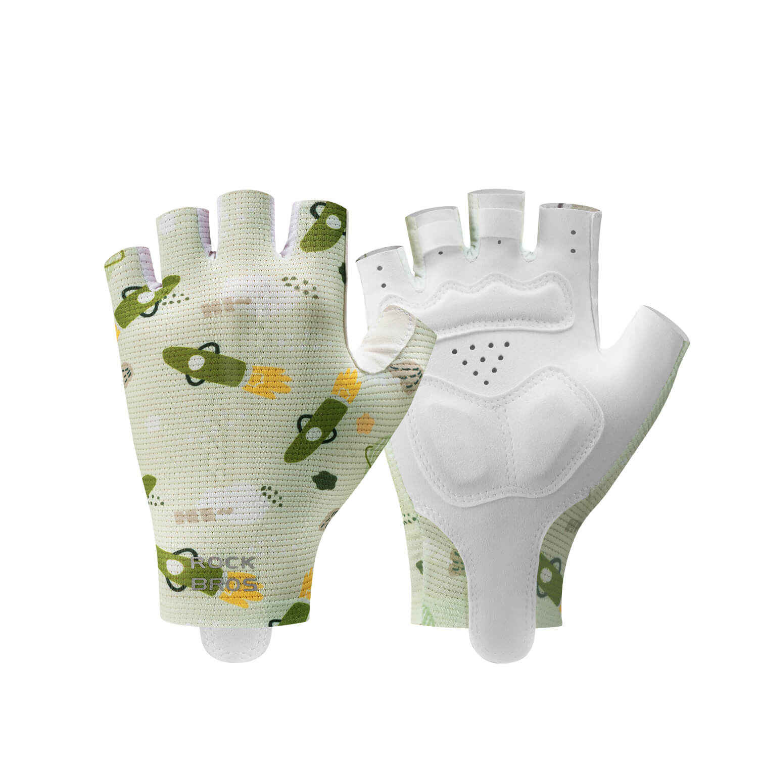 ROCKBROS kids cycling gloves breathable anti slip sports gloves
#Color_Green