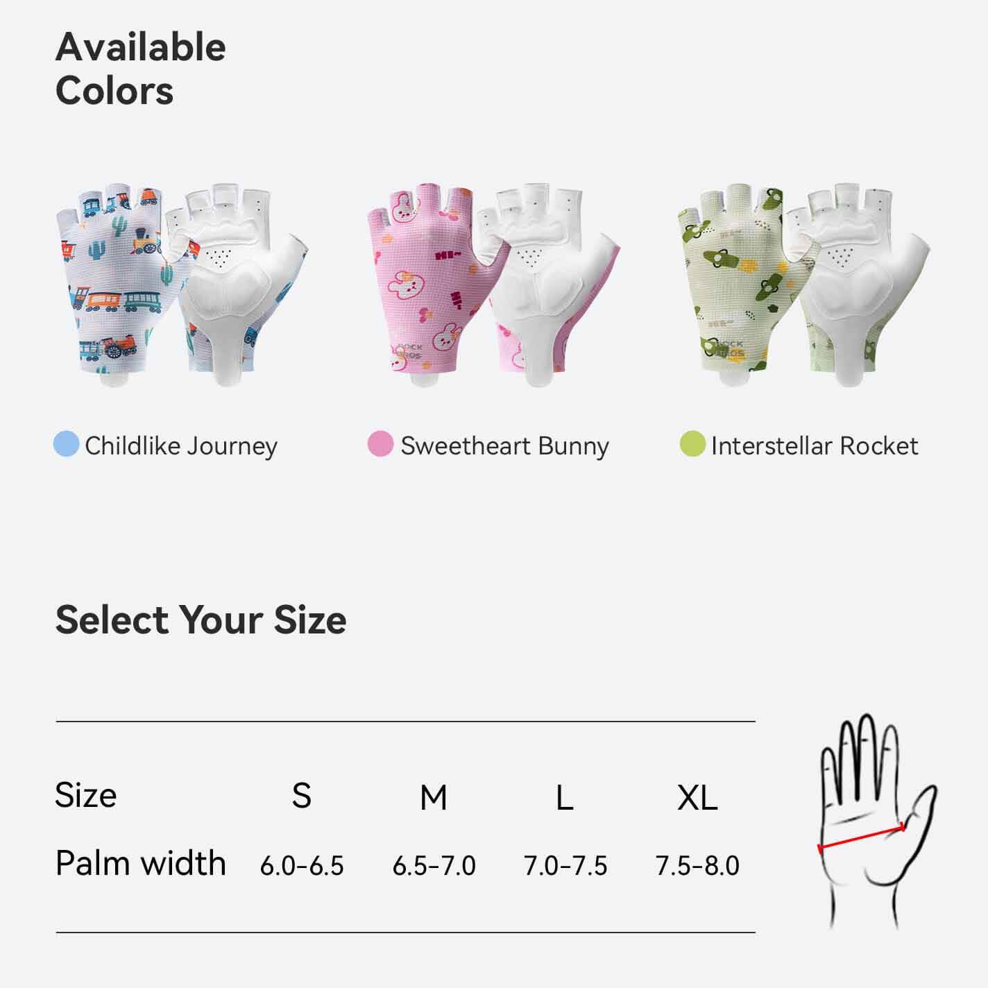 ROCKBROS kids cycling gloves breathable anti slip sports gloves