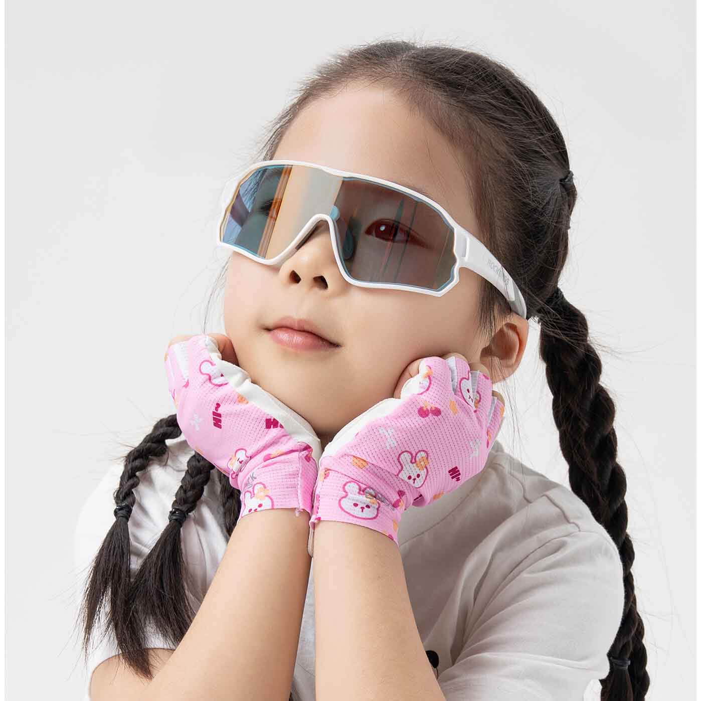 ROCKBROS kids cycling gloves breathable anti slip sports gloves
