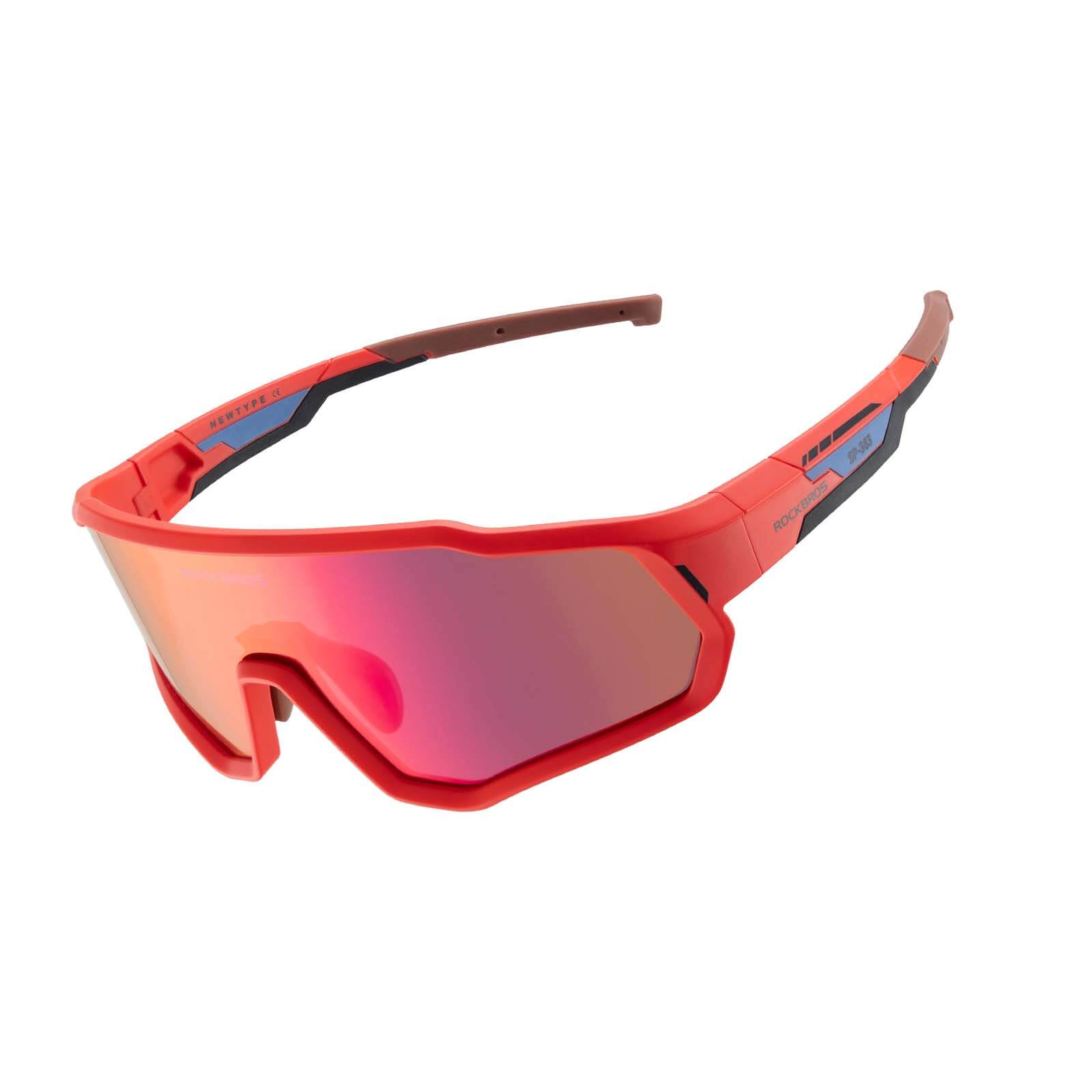 ROCKBROS kids cycling sunglasses with UV400 protection lightweight for outdoor riding
#Color_Red