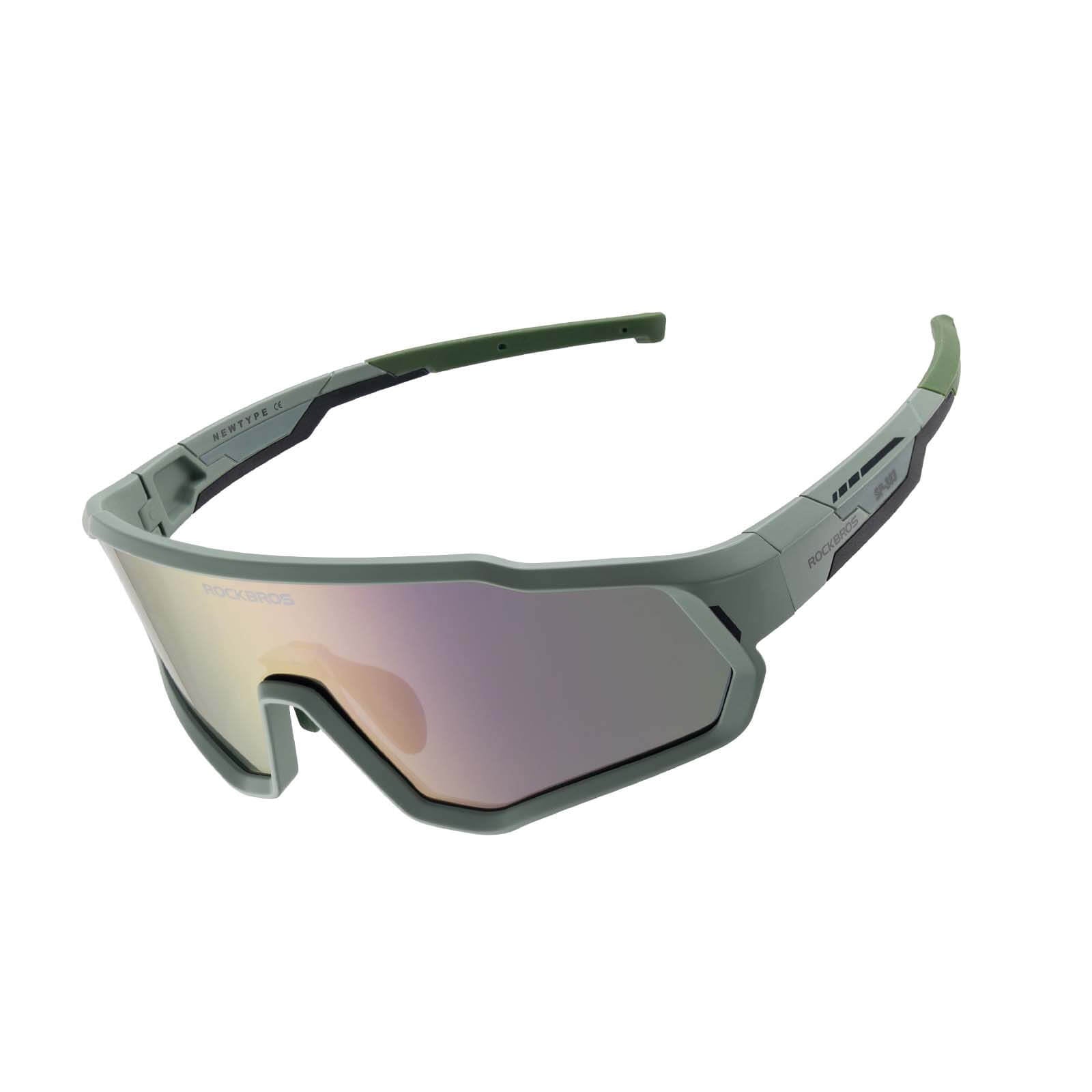 ROCKBROS kids cycling sunglasses with UV400 protection lightweight for outdoor riding
#Color_Green