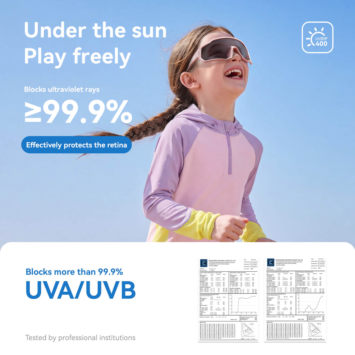 ROCKBROS kids cycling sunglasses with UV400 protection lightweight for outdoor riding