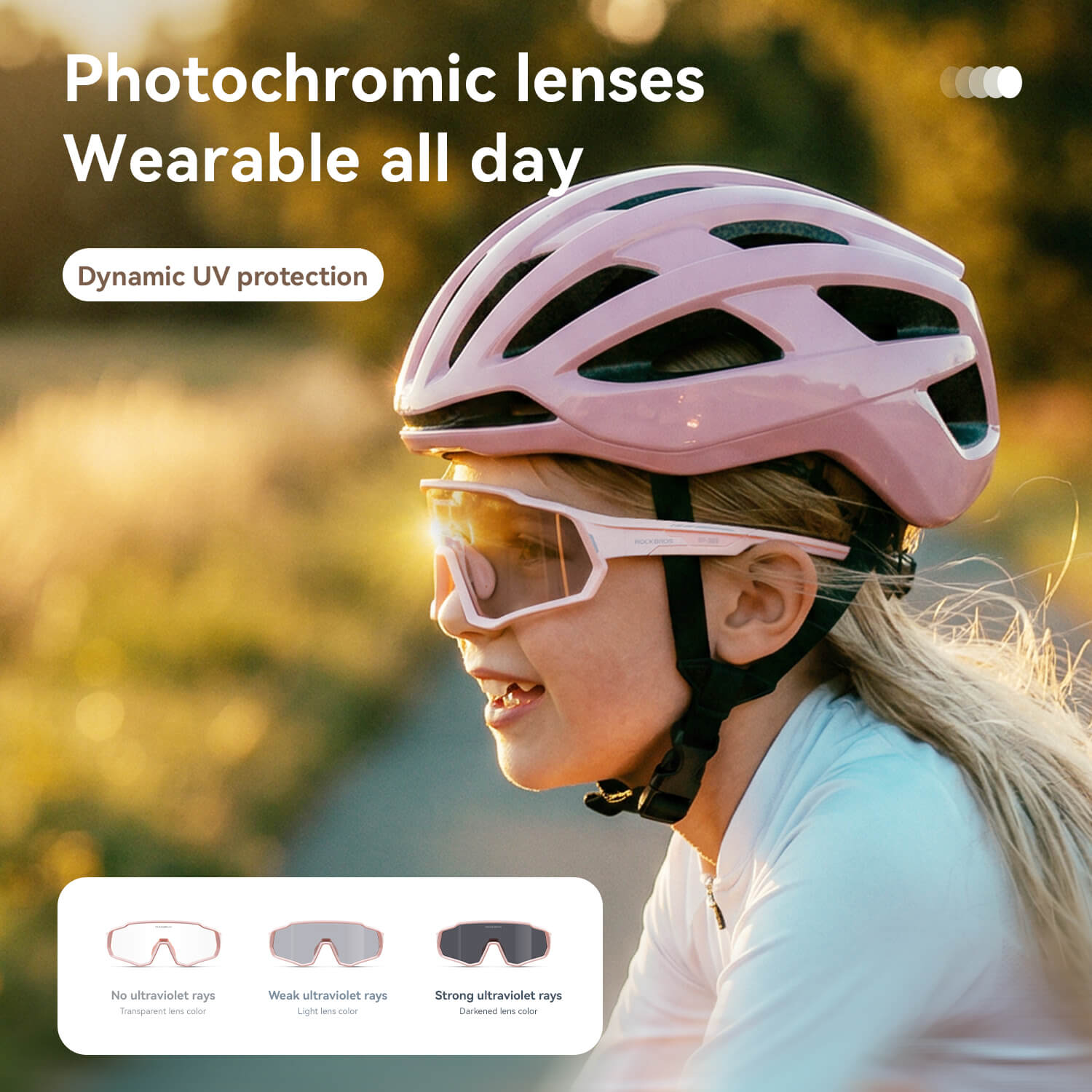 ROCKBROS kids cycling sunglasses with UV400 protection lightweight for outdoor riding