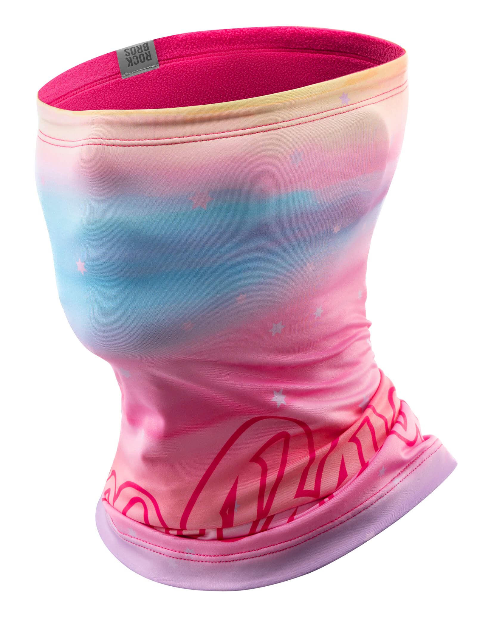 ROCKBROS kids fleece face cover and neck gaiter for cold weather
#Color_Pink