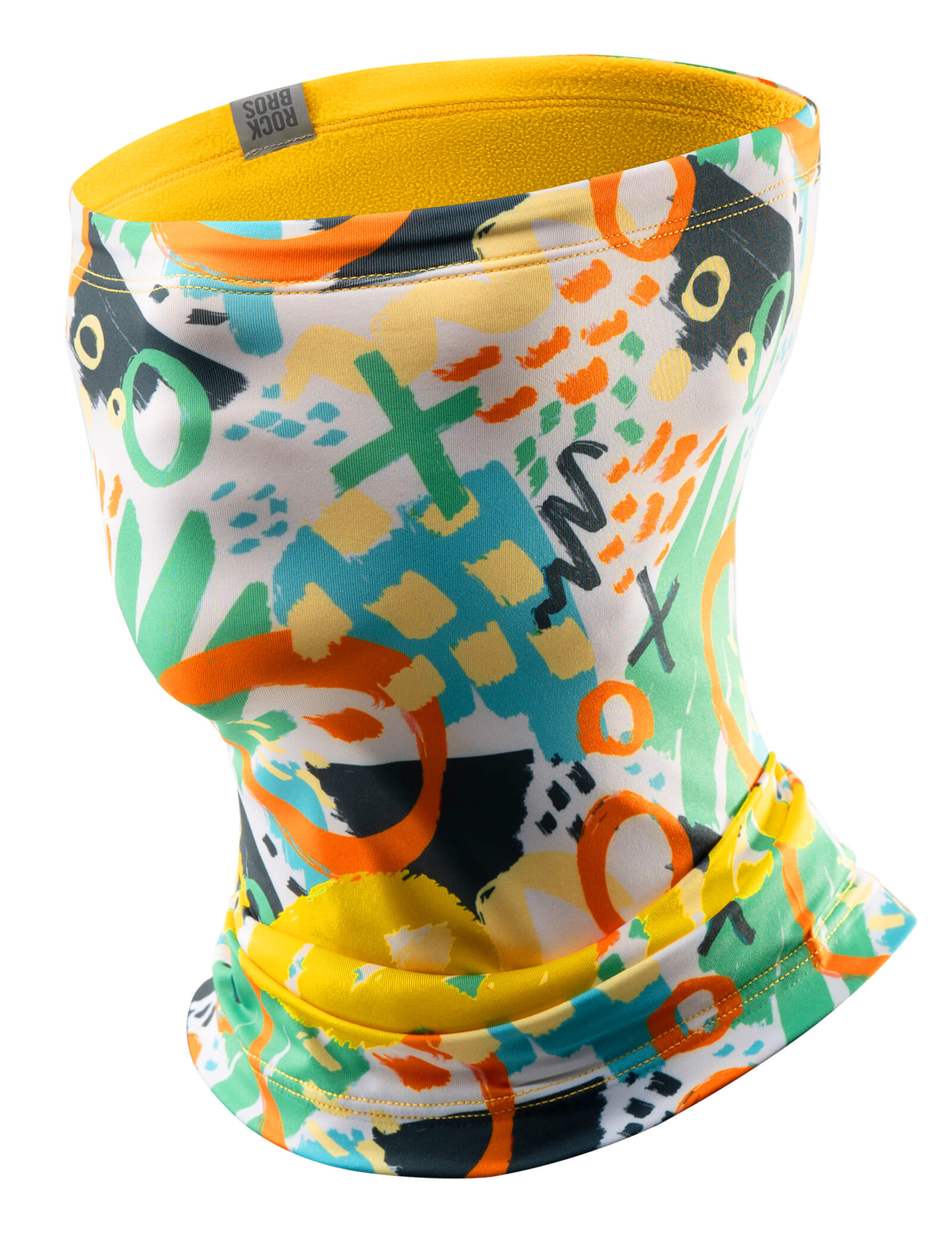 ROCKBROS kids fleece face cover and neck gaiter for cold weather
#Color_Yellow