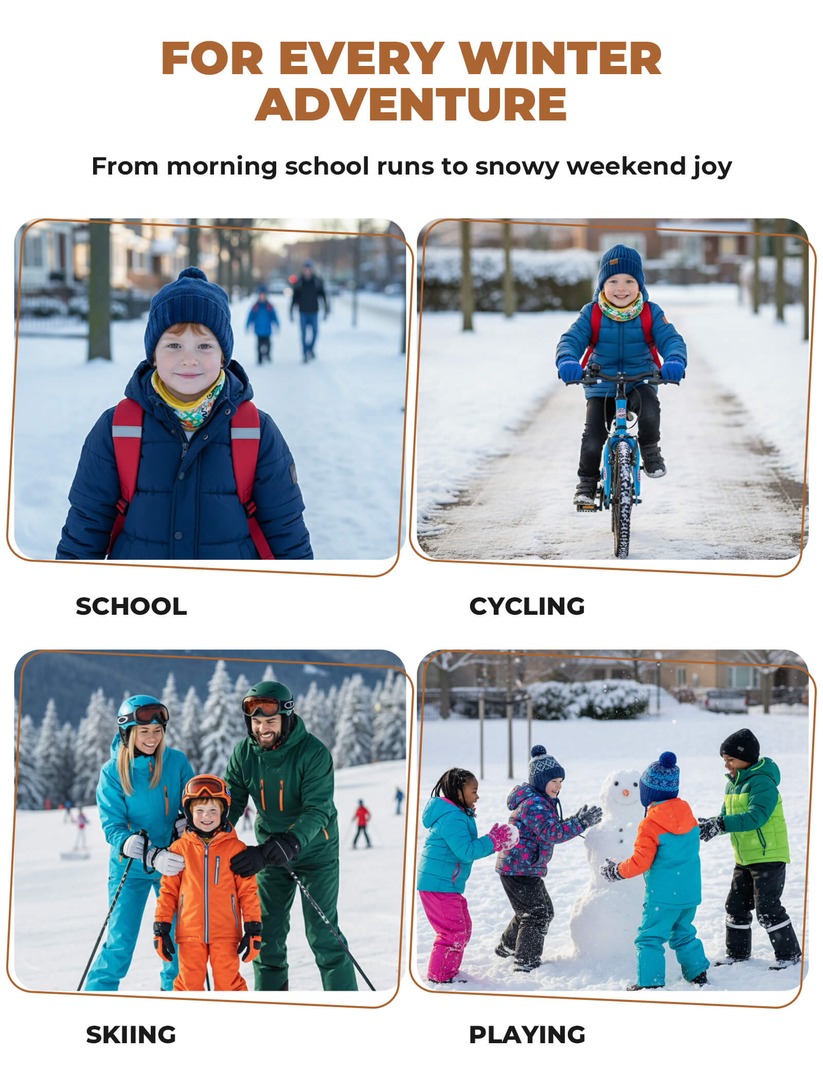 ROCKBROS kids fleece face cover and neck gaiter for winter outdoor activities