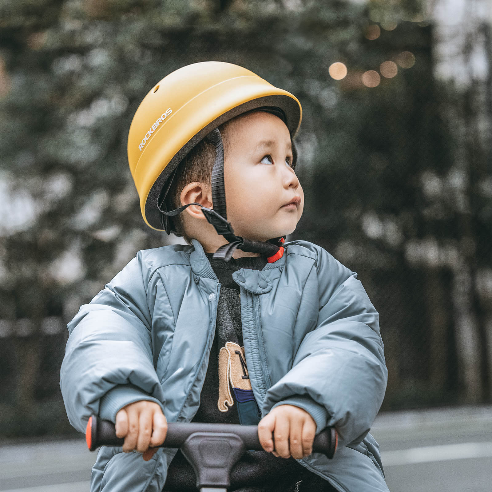 ROCKBROS kids lightweight bike helmet for ages 2-5 with adjustable fit, breathable ventilation
#Color_Yellow
