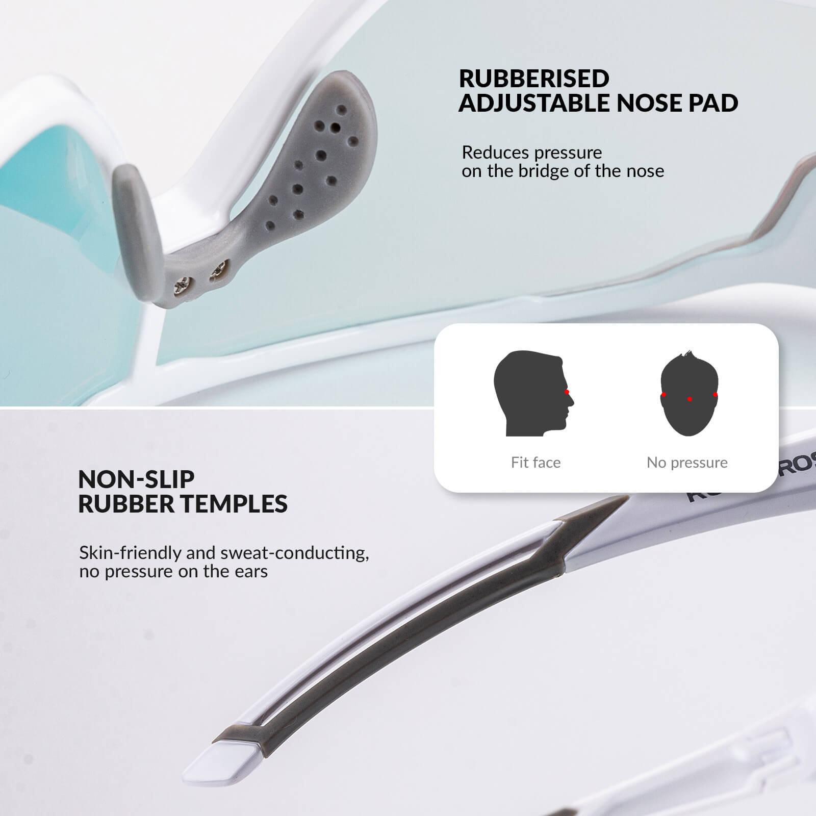 ROCKBROS Kids Photochromic Cycling Sunglasses with UV400 Protection for Outdoor
#Color_White