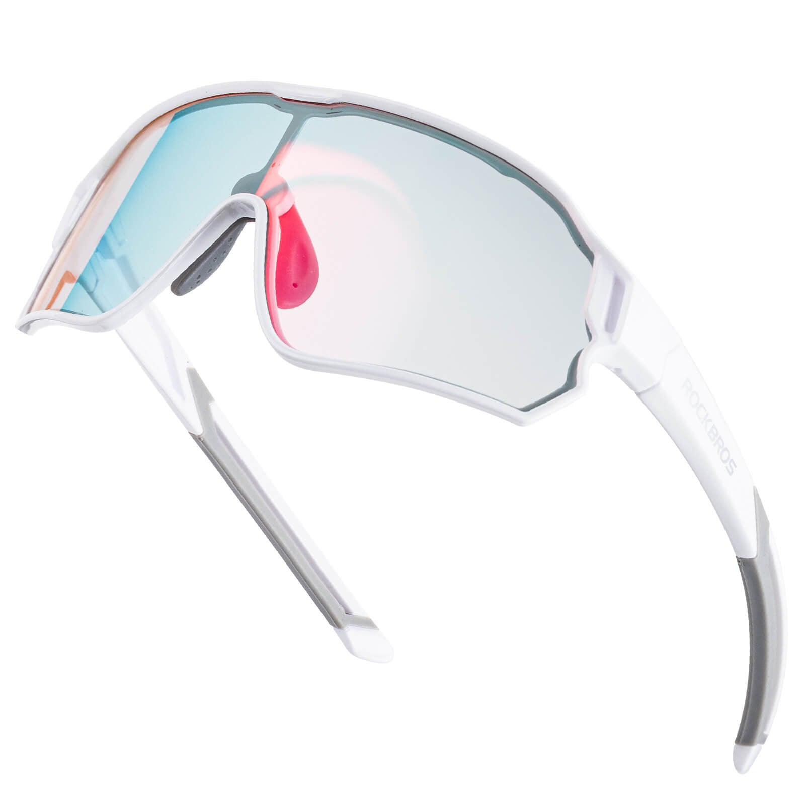 ROCKBROS Kids Photochromic Cycling Sunglasses with UV400 Protection for Outdoor
#Color_White