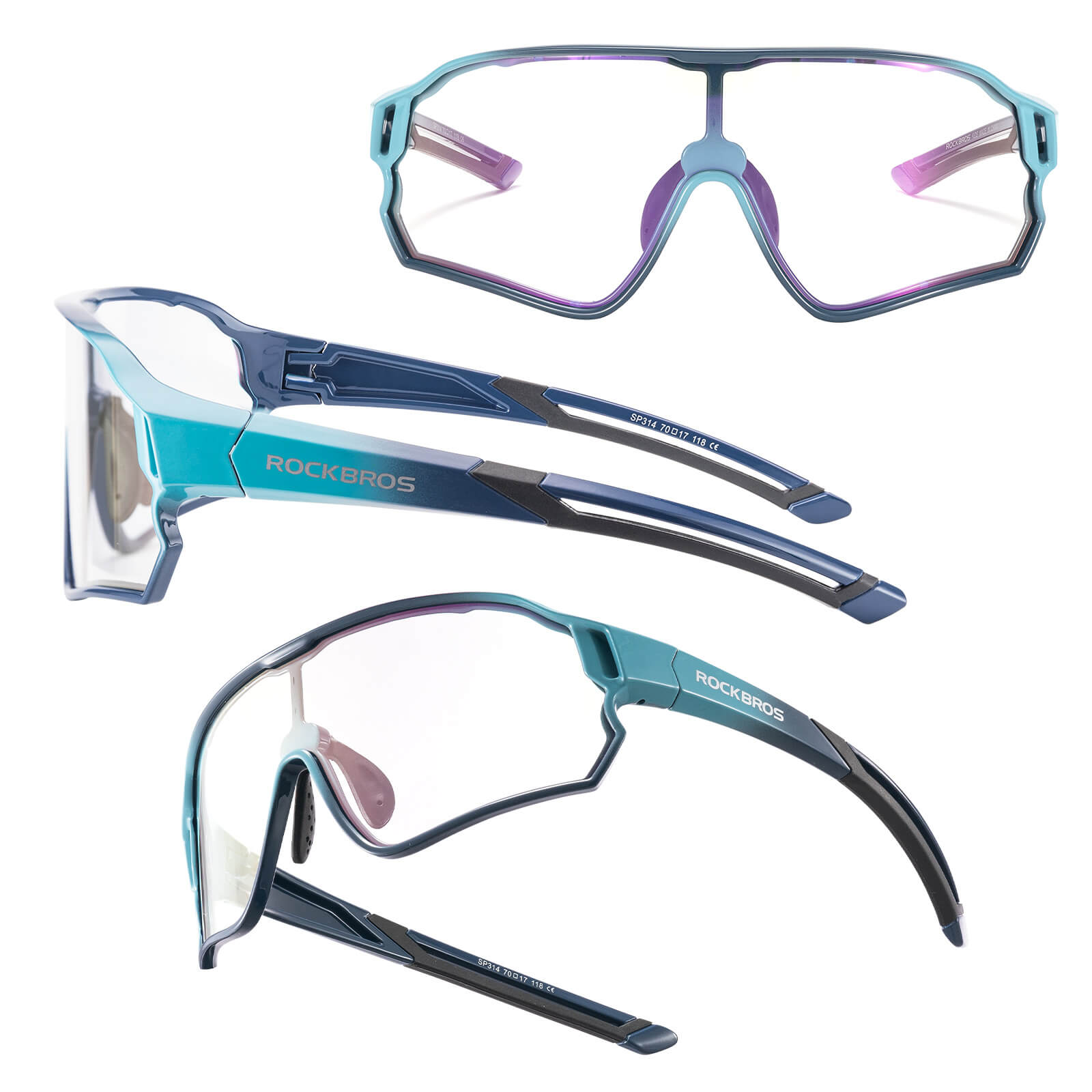 ROCKBROS Kids Photochromic Cycling Sunglasses with UV400 Protection for Outdoor
#Color_Cadet Blue