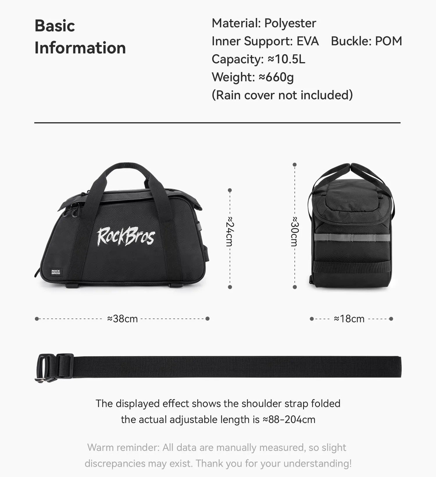 rockbros large capacity bike rear rack bag backpack 10.5l with eva support helmet net rain cover for cycling