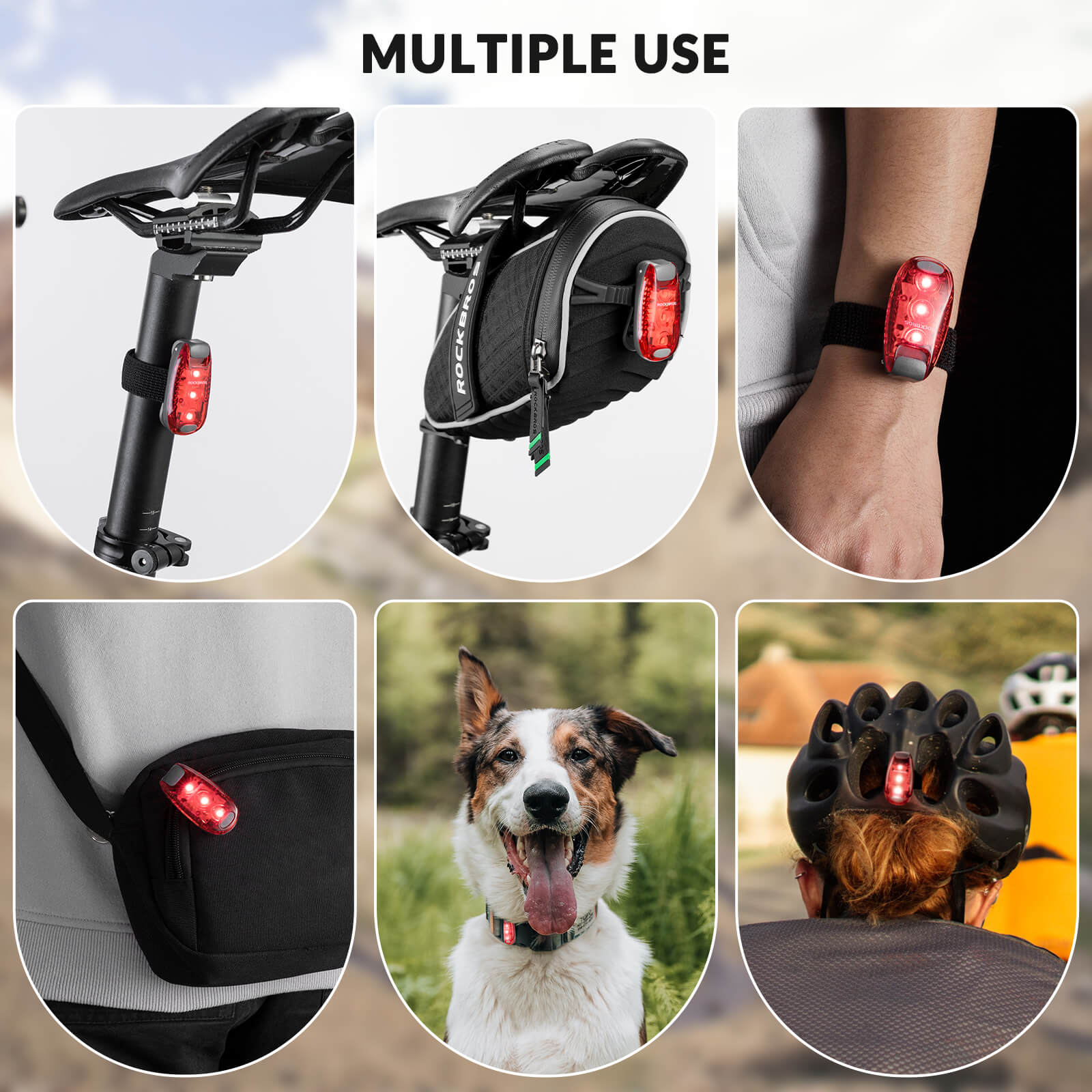 ROCKBROS LED bike tail light, waterproof and durable