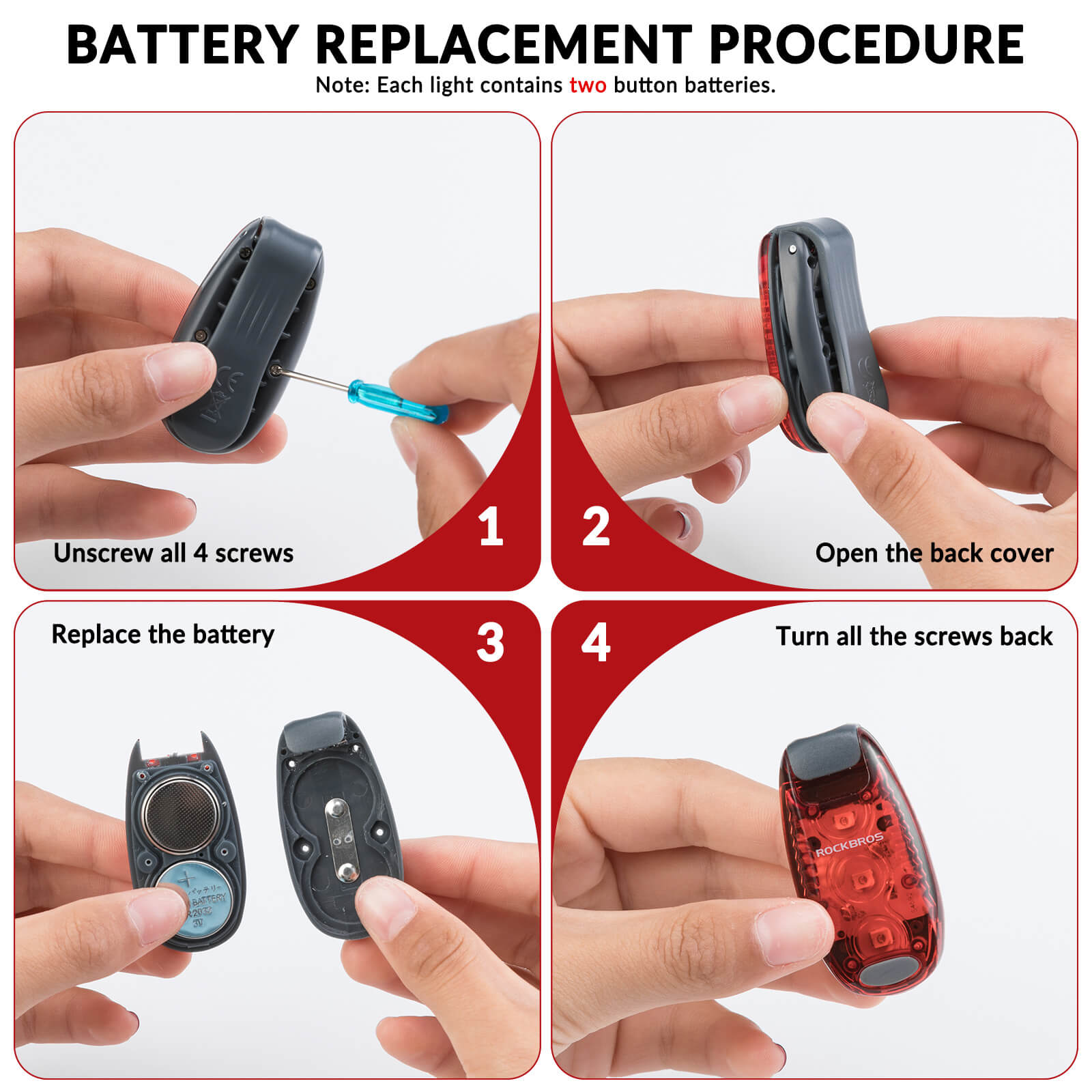 ROCKBROS LED bike tail light, waterproof and durable