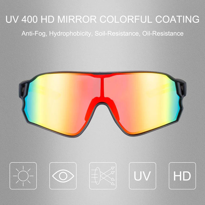 ROCKBROS cycling sunglasses polarized with UV protection for outdoor riding
#Color_Red