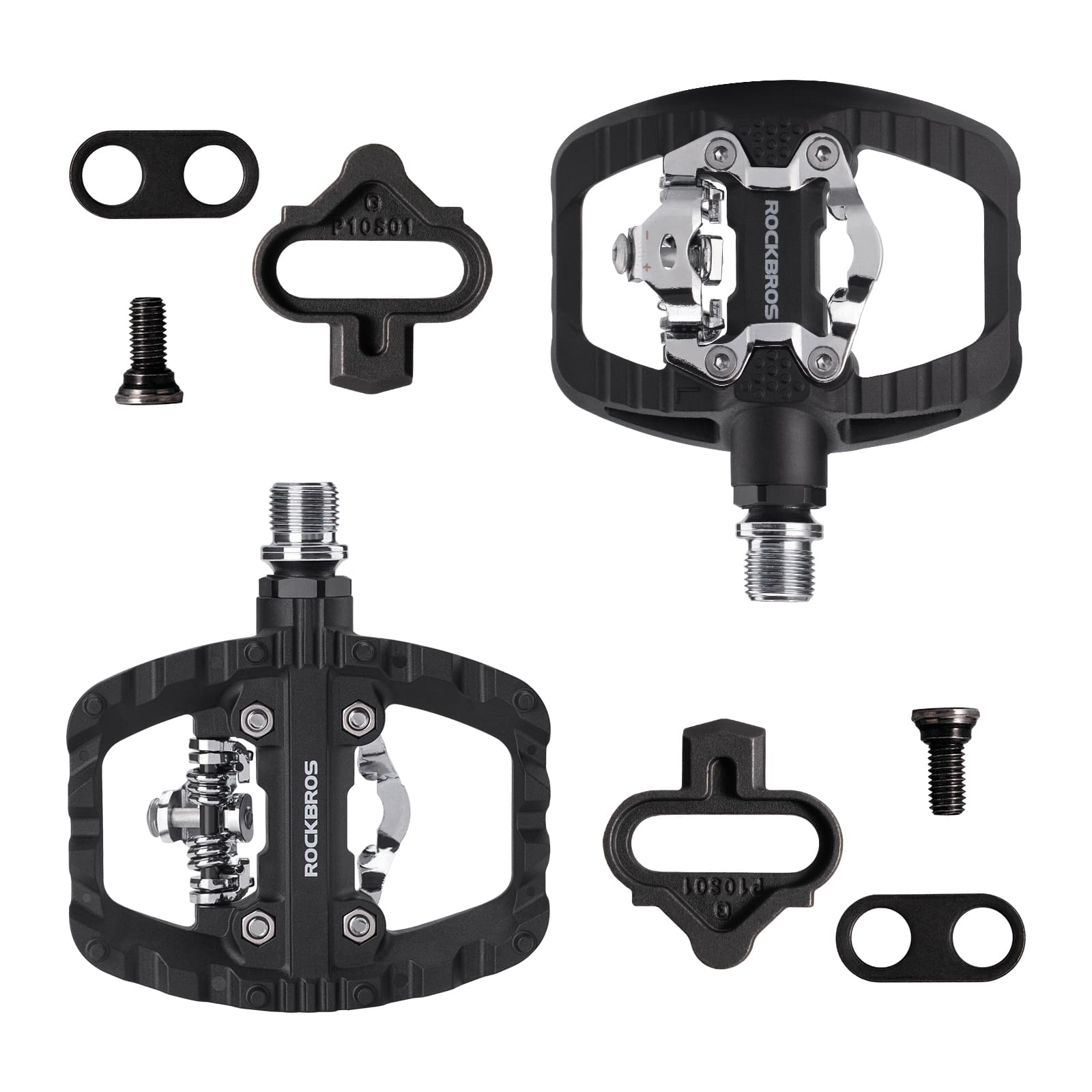 ROCKBROS Lightweight Dual-Mode Bike Pedals with Sealed Bearings for Mountain Bikes