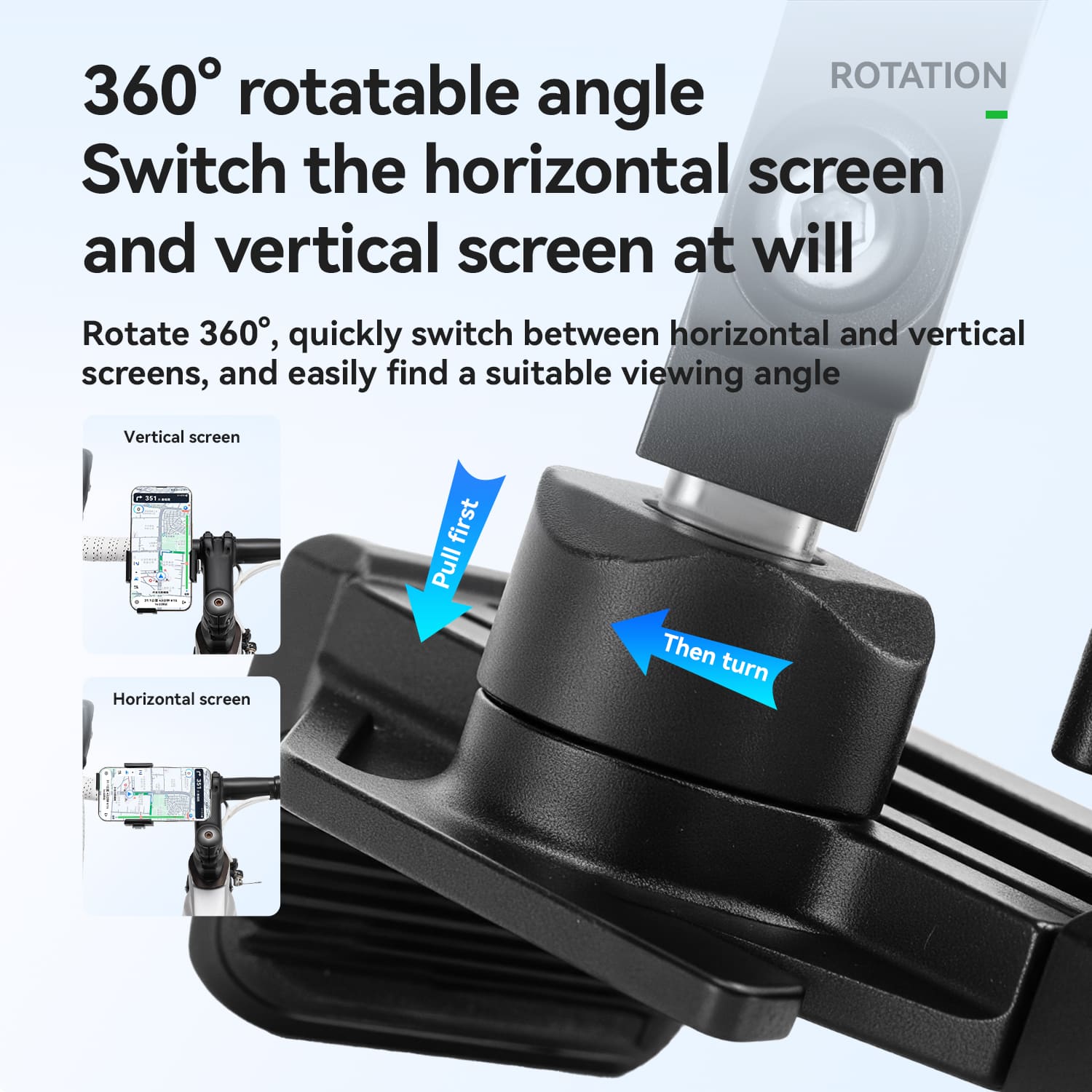 ROCKBROS Lightweight Quick-Release Aluminum Bike Phone Mount With Adjustable Clamp and Anti-Slip Design
