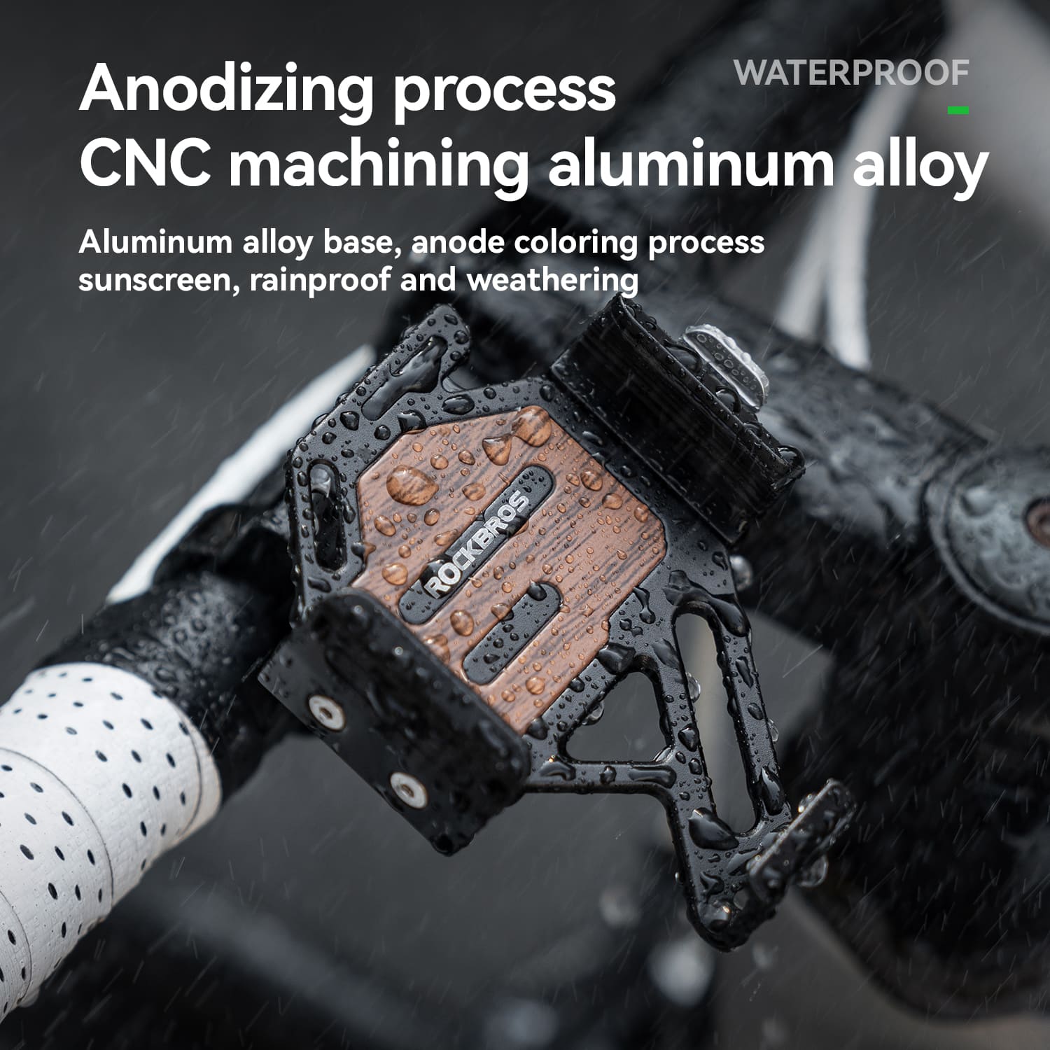 ROCKBROS Lightweight Quick-Release Aluminum Bike Phone Mount With Adjustable Clamp and Anti-Slip Design
