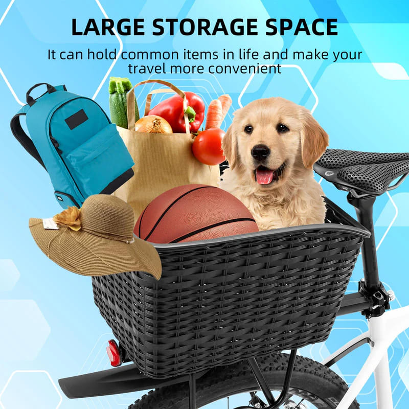 ROCKBROS Lightweight Durable Rear Rack Cargo Basket for Bikes, Travel and Pets