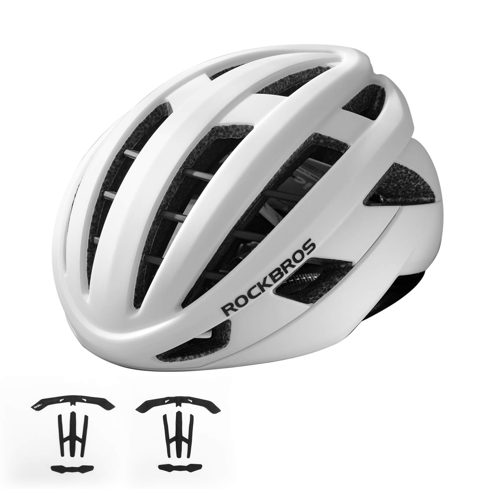 ROCKBROS LK-11 Anquetil lightweight road and MTB bike helmet with aerodynamic design and all-in-one molded shell for cycling safety
#Color_White