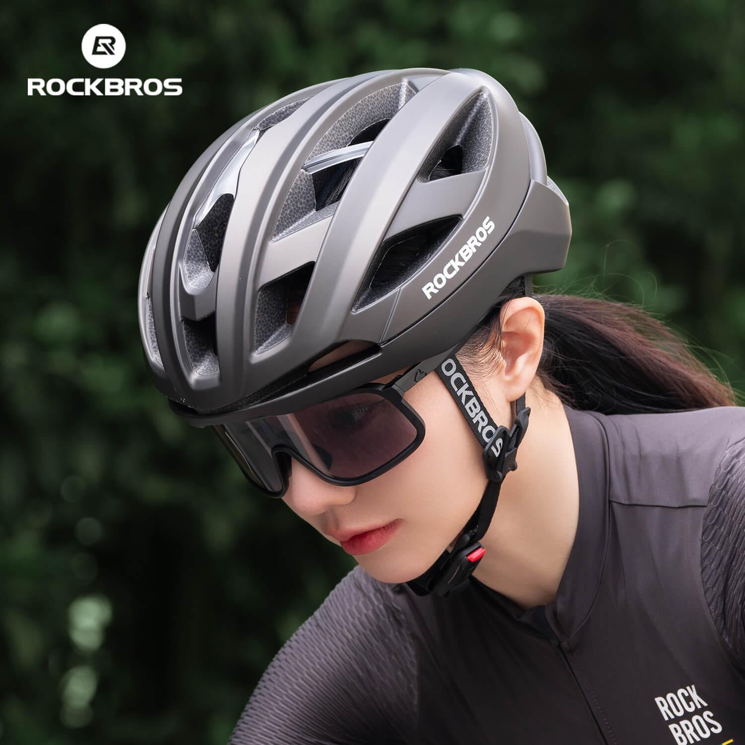 ROCKBROS LK-69 Bike Helmet with Bionic Support, ventilated and adjustable cycling helmet
#Color_Gray