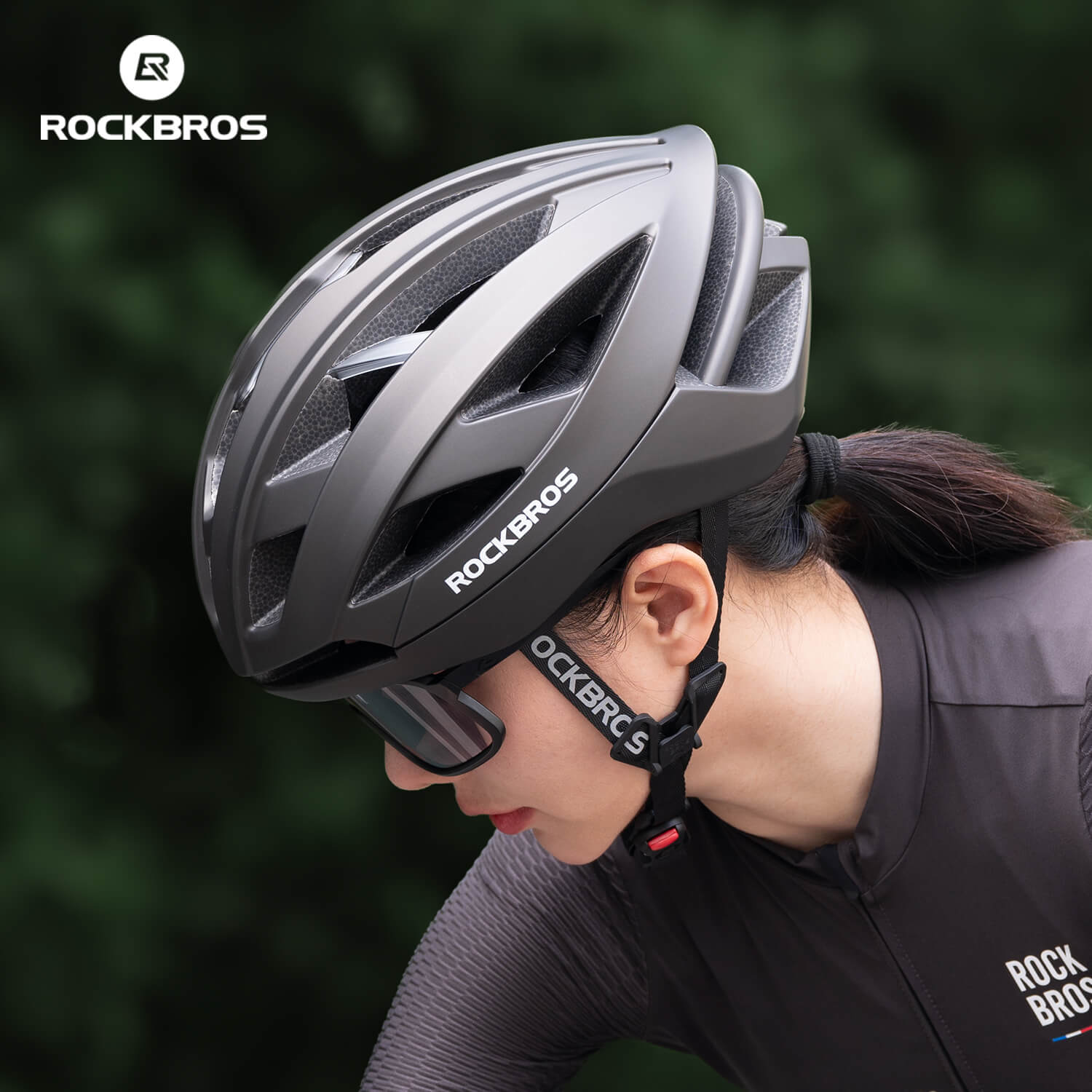 ROCKBROS LK-69 Bike Helmet with Bionic Support, ventilated and adjustable cycling helmet
#Color_Gray